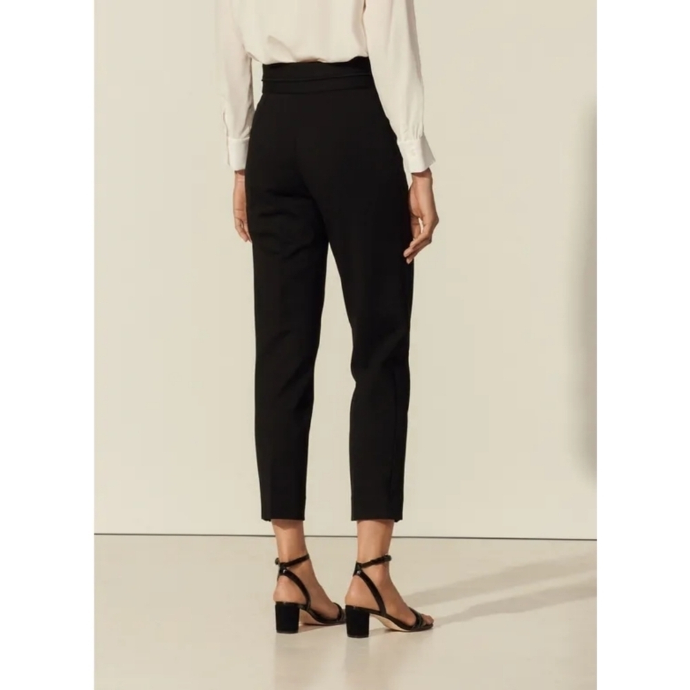 🆕 Sandro Paris Black Noir Stretch Fabric Carrot Pants Size 36 - Picture 2 of 13